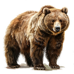 Fototapeta premium Majestic Brown Bear – Stunning Digital Illustration