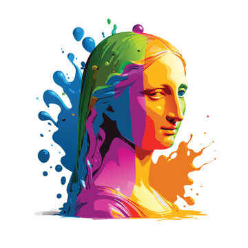 vector women monalisa splash of paint