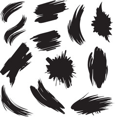 Black brush strock set 