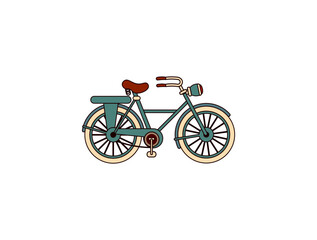 Fototapeta premium Vector illustration of cartoon bicycle on white background 