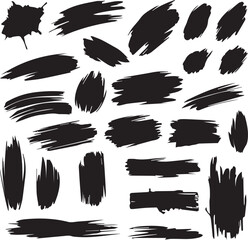 Black brush strock set 