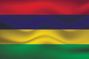 Obraz premium Flag of Mauritius. Mauritian national symbol in official colors. Template icon. Abstract vector background.