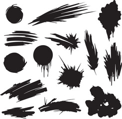 Black brush strock set 