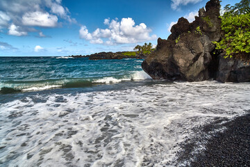 Black sand beach Maui Hawaii
