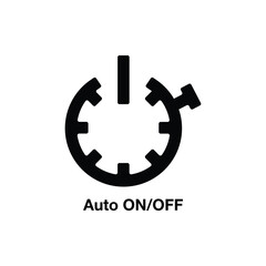 Auto On/Off Icon – Vector Symbol for Buttons, Technology, Electronics, Power Control, Automation, and Smart Devices