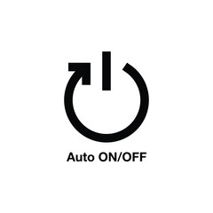 Auto On/Off Icon – Vector Symbol for Buttons, Technology, Electronics, Power Control, Automation, and Smart Devices