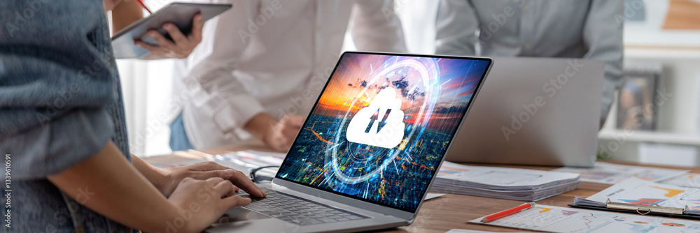 Poster Cloud computing software for brisk remote work and personal data storage