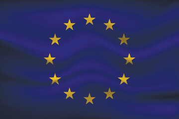 Flag of European Union. EU national symbol in official colors. Template icon. Abstract vector background.