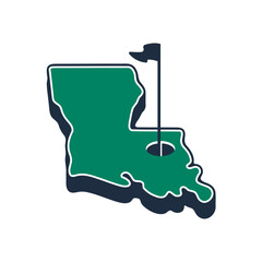 Vector logo of Louisiana State Golf Club, USA. Golf course state map