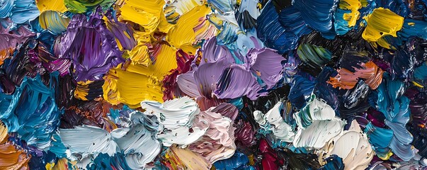 Vividly painted colorful background, ideal for creative art projects or as a vibrant base for design explorations, featuring a rich palette expressive colors.