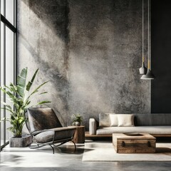 Modern living room features plants furniture and natural light exposure