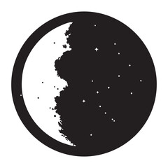 Crescent Moon Silhouette Stars Vector Illustration Design Graphic