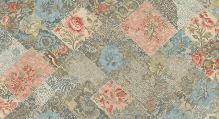 Naklejka premium vintage wallpaper with flowers