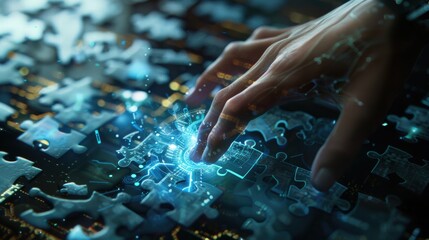 Minimalistic concept of solving a problem through logical thinking.