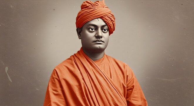 Portrait of swami Vivekananda a Spiritual Leader

