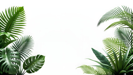 Tropical Leaf Border – Lush Greenery Floral Background Bundle