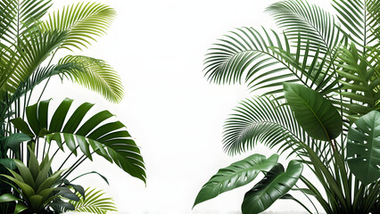 Tropical Leaf Border – Lush Greenery Floral Background Bundle