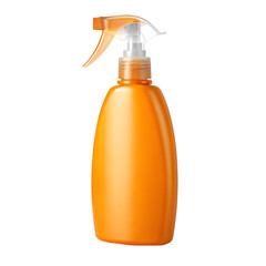 Blank orange Sunscreen Spray bottle isolated on white background