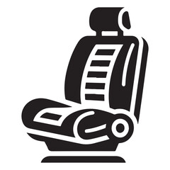 Ergonomic Car Seat Silhouette Illustration for Automotive Interior Design