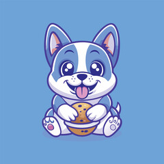 Illustration of a Dog Eating with EPS 10 Vector File