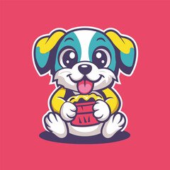 EPS 10 Vector Illustration of a Dog Eating