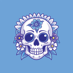 Ornate Fantasy Skull with Intricate Floral Embellishments