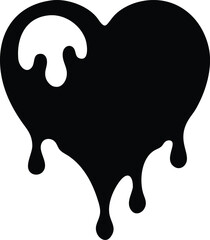 black ink heart vector