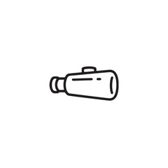 Motorbike exhaust system minimal line art icon, vector