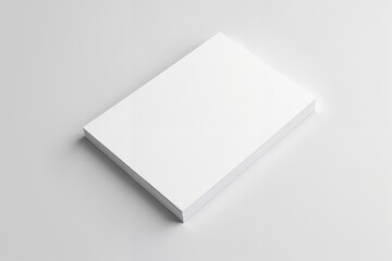 Stack of Blank White Paper Sheets on a White Background 