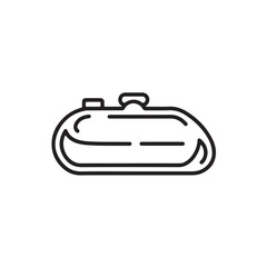 Decorative motorbike tank minimal line art icon, vector
