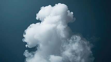 Captivating Cloud of White Smoke Against a Dark Blue Background