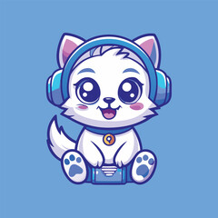 Fierce and Focused: Gaming Cat Vector Illustration Ready for Action
