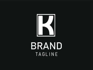 Initial Letter K Modern logo design. Beauty and Fashion Logos. Black Background.