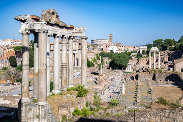 Obraz premium View of the Colosseum and the Imperial Forums of Rome