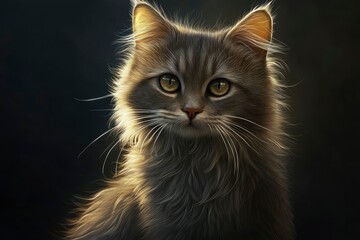 Fototapeta premium a picture of a cute long haired cat looking at the camera