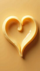 Heart-shaped shea butter swirl, beige brown background, luxurious, product, design