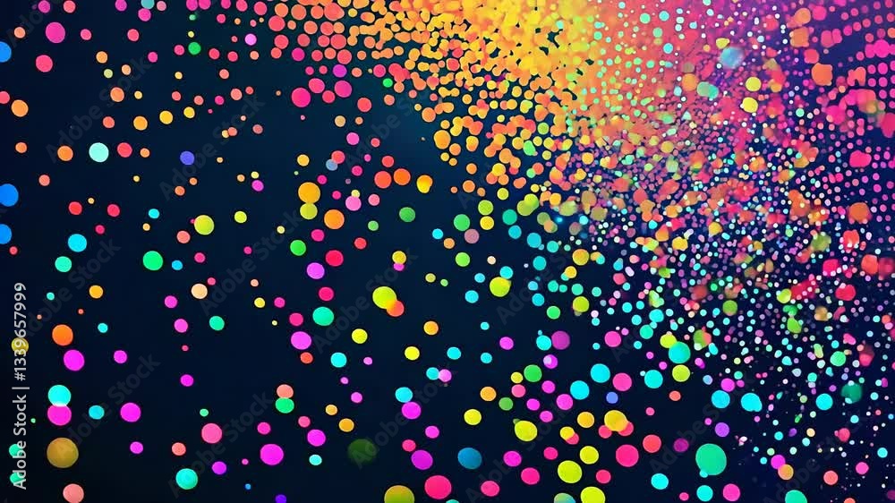 Wall mural colorful background with many dots of different colors. the dots are scattered all over the backgrou