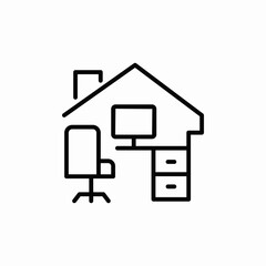 home office setup icon sign vector