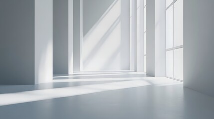 Minimalist White Interior Architecture Design With Sunlight