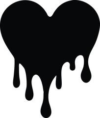 vector illustration of a splash black heart