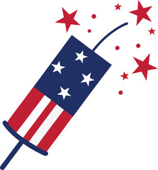 4th July firecracker with stars vector art
