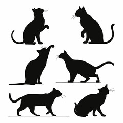 Cat silhouette bundle vector design