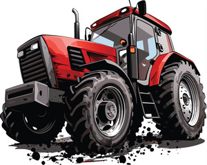 vector tractor isolated on white background