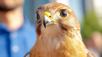 Close-Up of Majestic Falcon with Intense Stare
