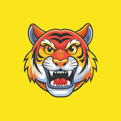 Cartoon Character of a Mighty Tiger Mascot with a Contemporary Design