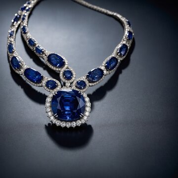 silver necklace with blue topaz