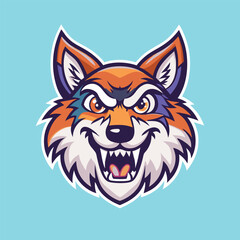 Fototapeta premium Mighty Wolf Logo Mascot Character with Cartoonish Expression and Vector Illustration
