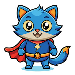 Superhero Cat Mascot Vector Illustration in EPS 10 Format
