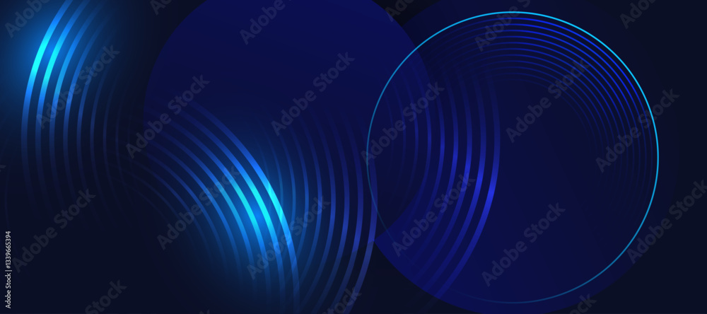 Poster Abstract blue modern background with. Dynamic geometric shapes. Vector illustration.
