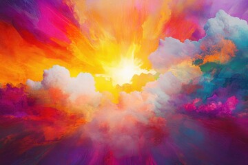 Fototapeta premium A bright and colorful abstract depiction of light and clouds